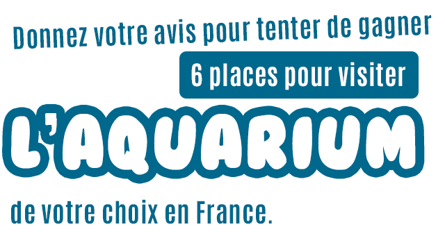 Donnez votre avis pour tenter de gagner 6 places pour visiter l'aquarium de votre choix en France.