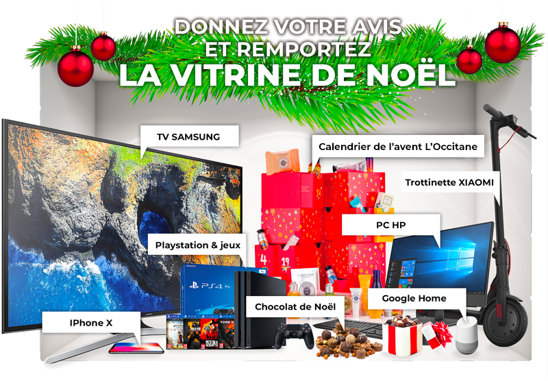 Donnez votre avis et gagnez remportez la vitrine de Noel !