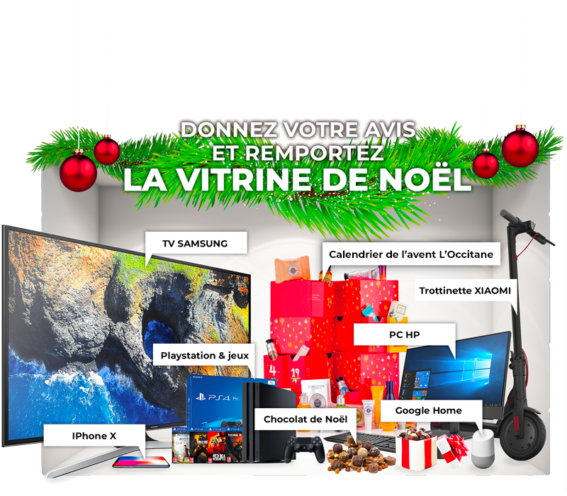 Donnez votre avis et gagnez remportez la vitrine de Noel !